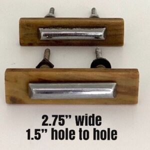 Set of TWO Mid century reclaimed hardware MCM vintage pull handle dresser 2.75"